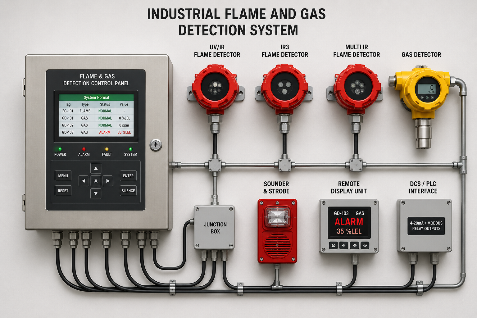 Industrial Flame and Gas Detection System