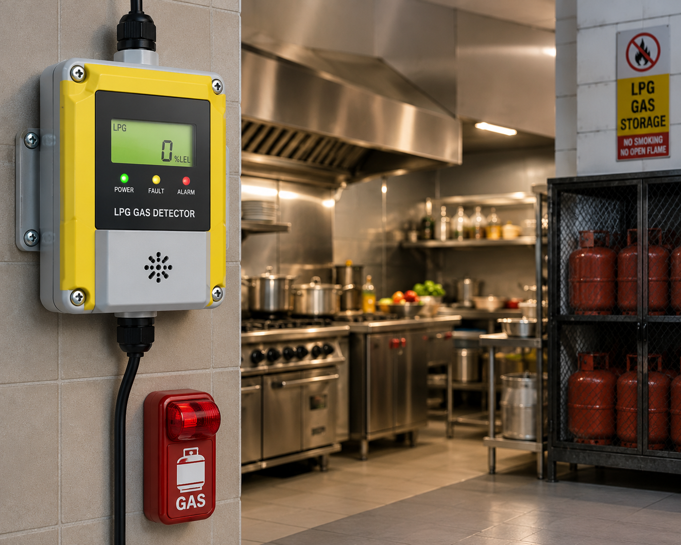 LPG Gas Detection For Gas Storage And Catering Areas